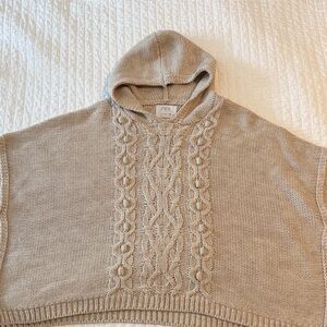 Zara Kids Beige Cable Knit Poncho Sweater